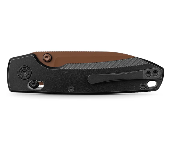 Vosteed TiSlim Raccoon Crossbar Lock Folding Knife Copper Dune 154CM/Black Titanium A4504 View 2