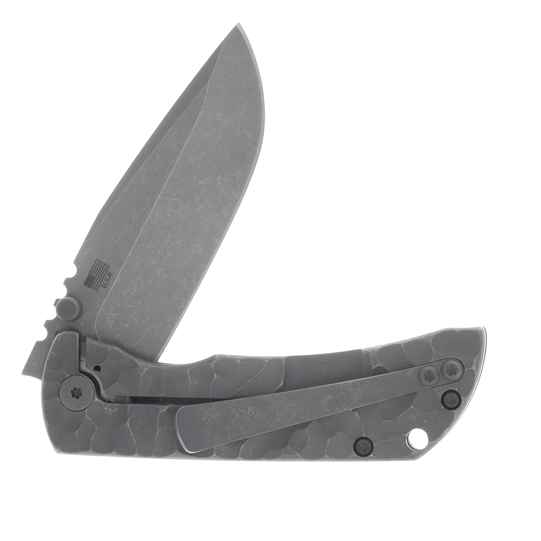 McNees PM Mac 2 3" Blade Stonewash Drop Point Magnacut Stonewash Atomic Rock with Stonewash Hardware MCN3DPSWATRK View 4