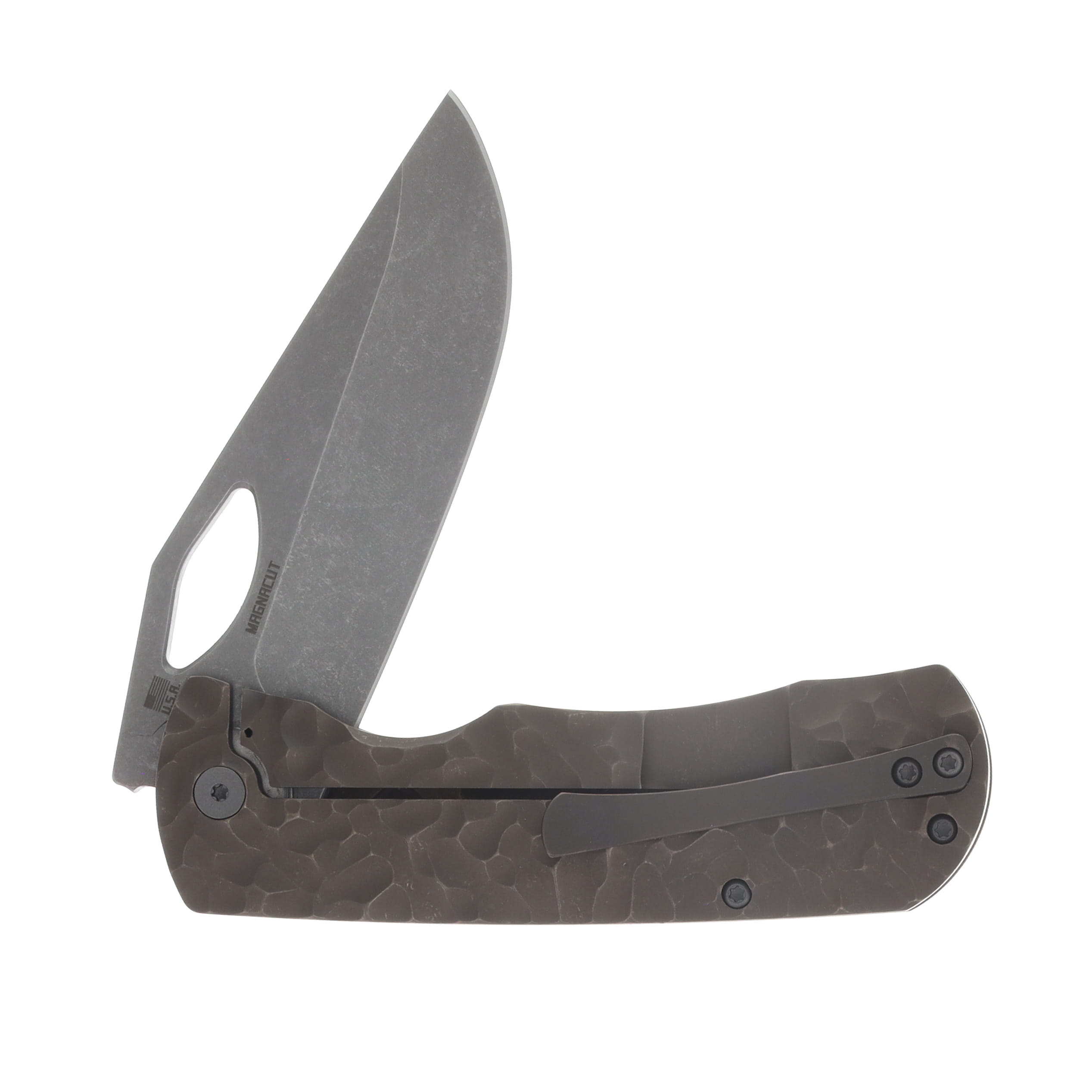 McNees 3.75 Dixon Folding Knife Satin Stonewash Magnacut Bronze Atomic Rock with Stonewash Hardware MCDIXROCKBZAT View 4