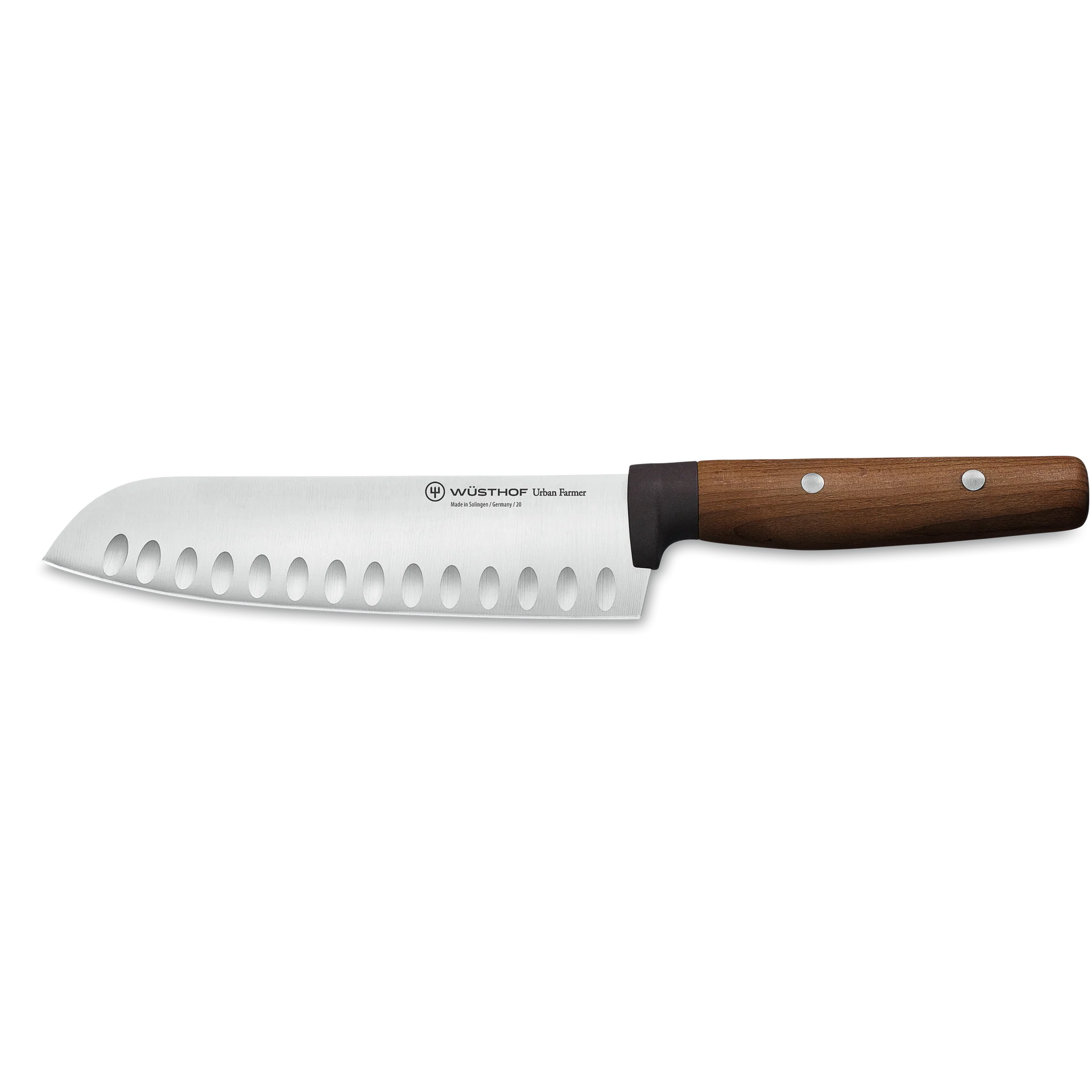 Wusthof Urban Farmer 7in Hollow Edge Santoku Knife European Beechwood Handle 1025246017 View 1