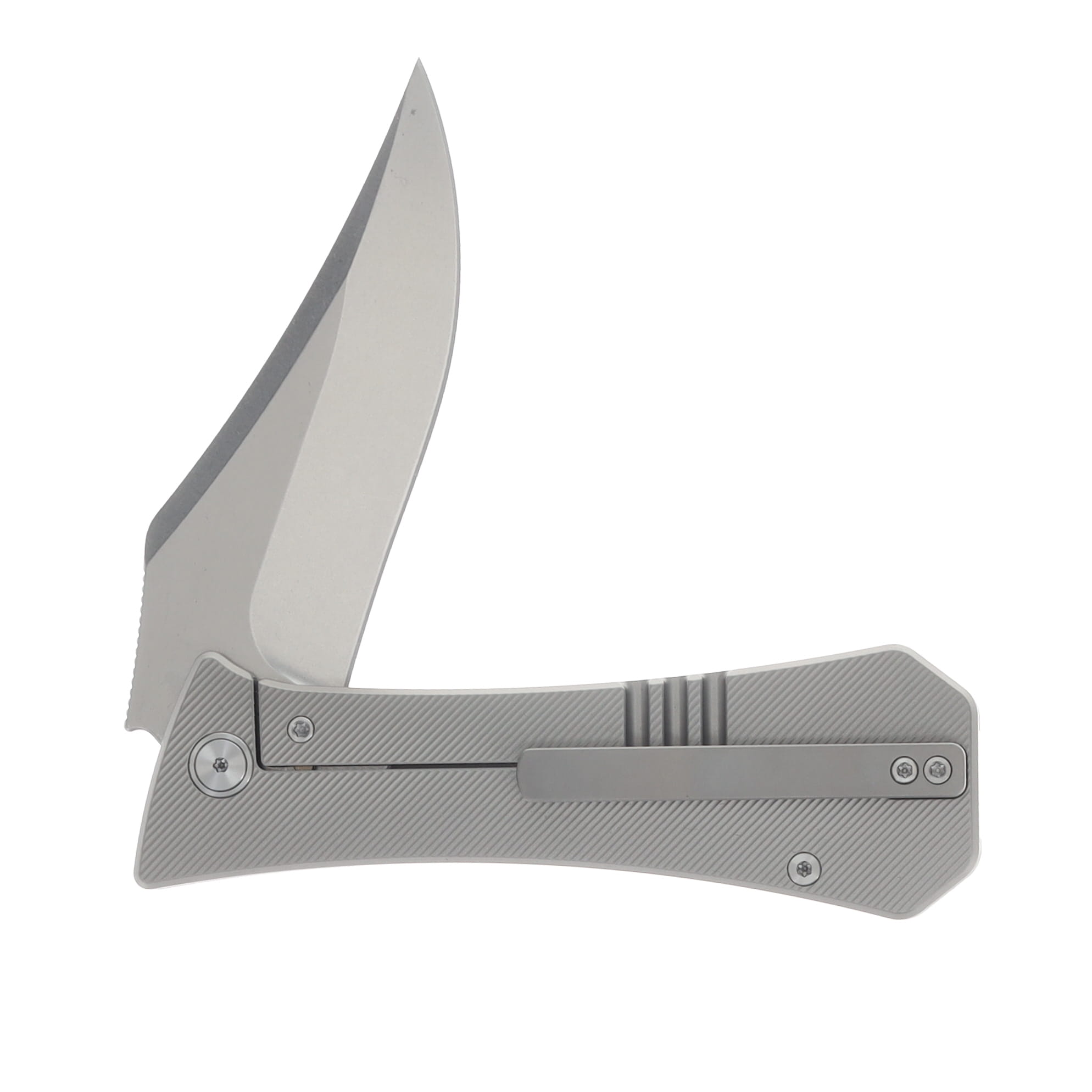 Auxiliary MFG. Pocket Bowie XL Frame Lock Folder Full Titanium 4in Blade-Production AUX006TIBWXL View 4