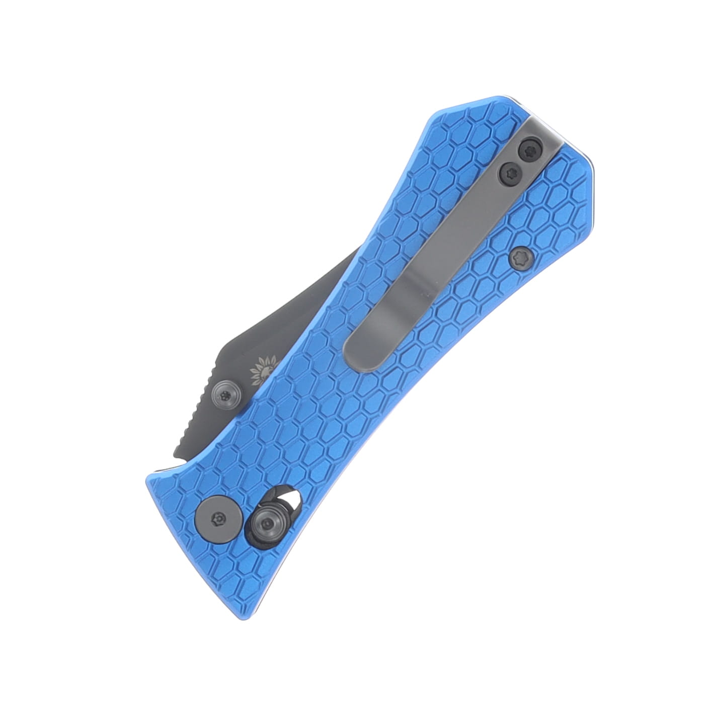 Auxiliary MFG. Pocket Bowie Crossbar Folder Blue Aluminum - Production AUX009BLU View 6