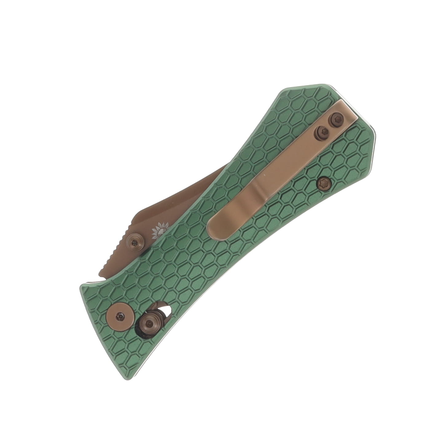 Auxiliary MFG. Pocket Bowie Crossbar Folder Green Aluminum - Production AUX009GRN View 6