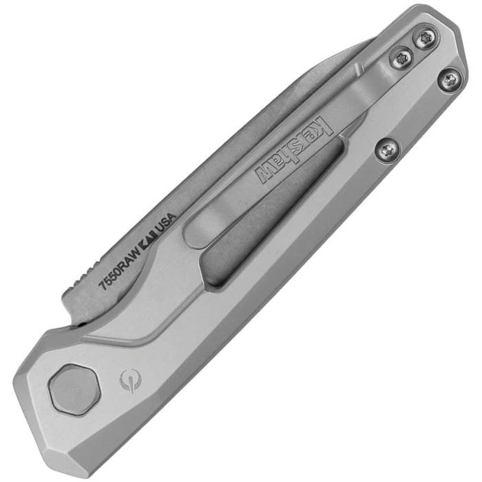 Kershaw Launch 11 Automatic Knife Stonewash Reverse Tanto/Raw Aluminum AUKS7550RAW View 2