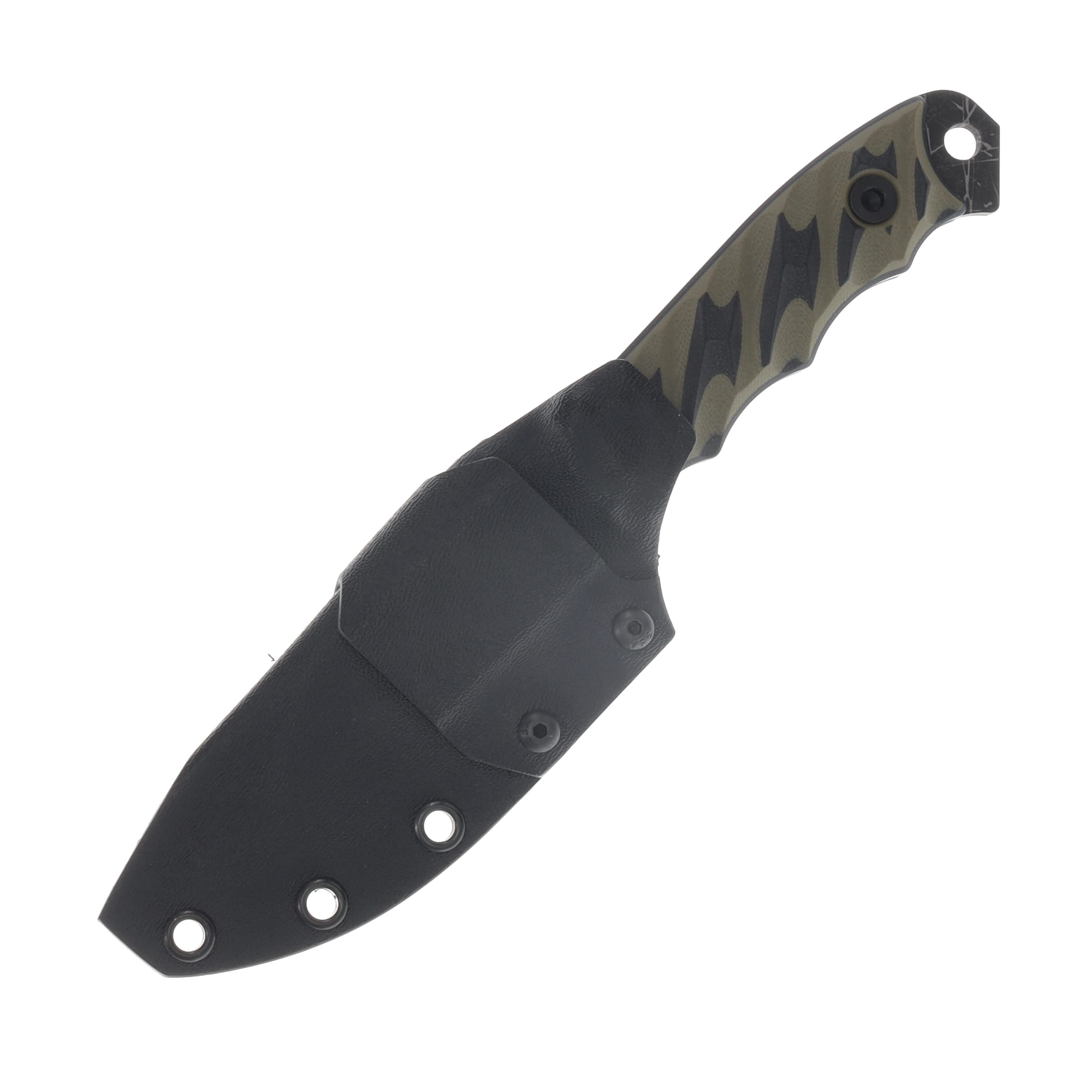 Half Face Blades Disaster Jr Fixed Blade OD Green-Black G10 Textured Grip Acid Splash HFDJODBKTXT View 4
