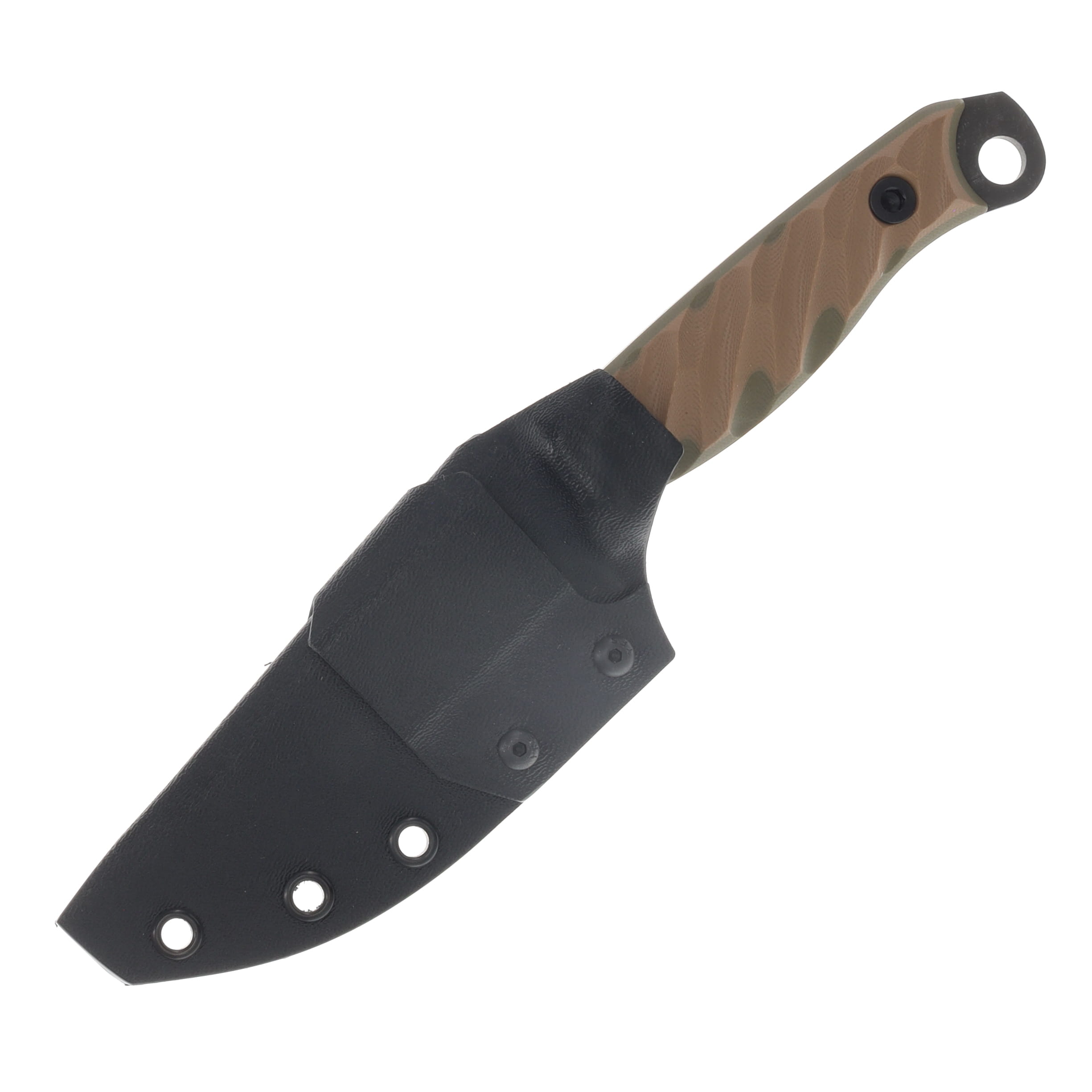 Half Face Blades Crow Jr Fixed Blade Coyote-OD Green G10 Acid Etch Blade HFCWJRCYODTXT View 3