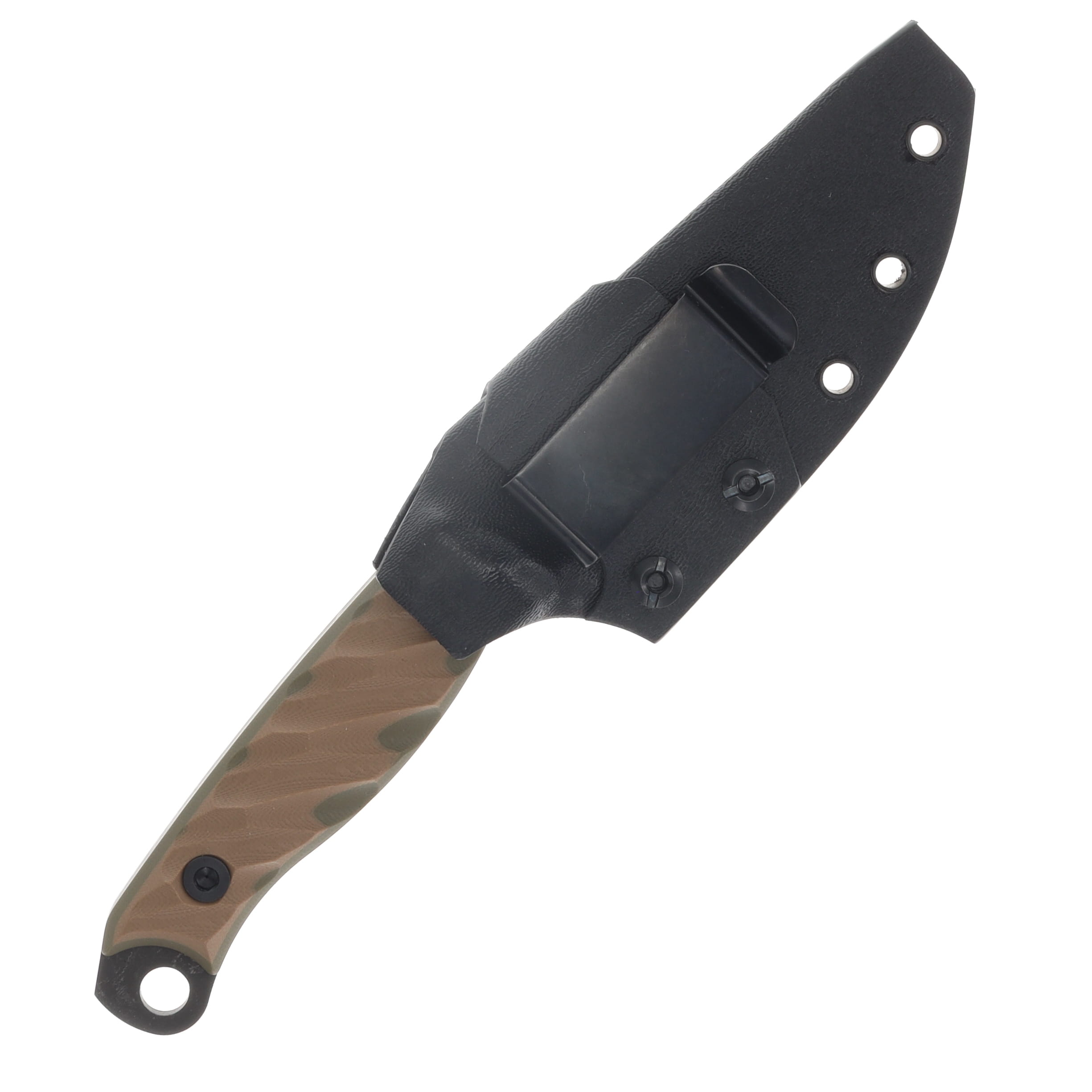 Half Face Blades Crow Jr Fixed Blade Coyote-OD Green G10 Acid Etch Blade HFCWJRCYODTXT View 4