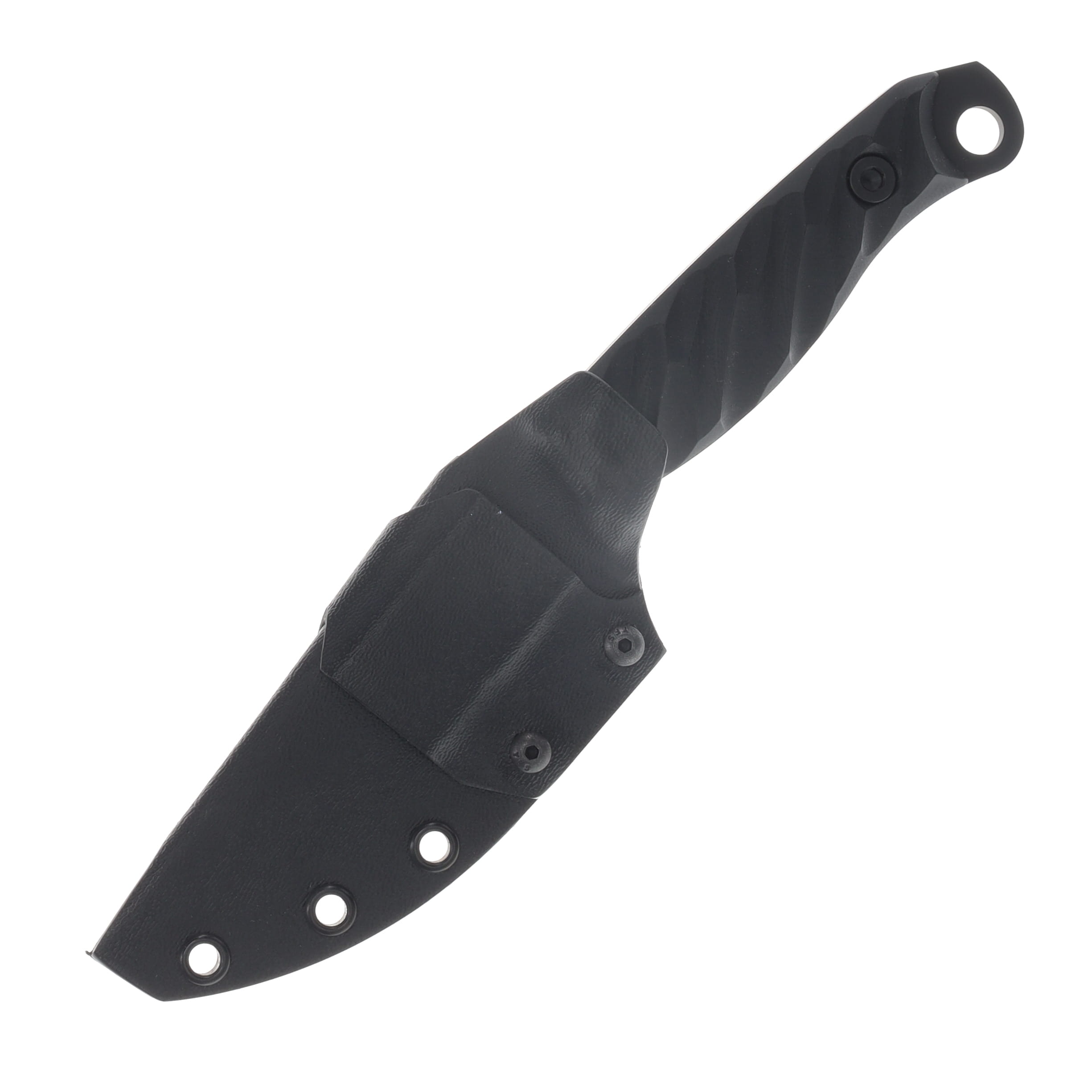 Half Face Blades Crow Jr Fixed Blade Black G10 Armor Black Cerakote Allen Bolts Textured Grip HFCWJRBKARTXT View 4