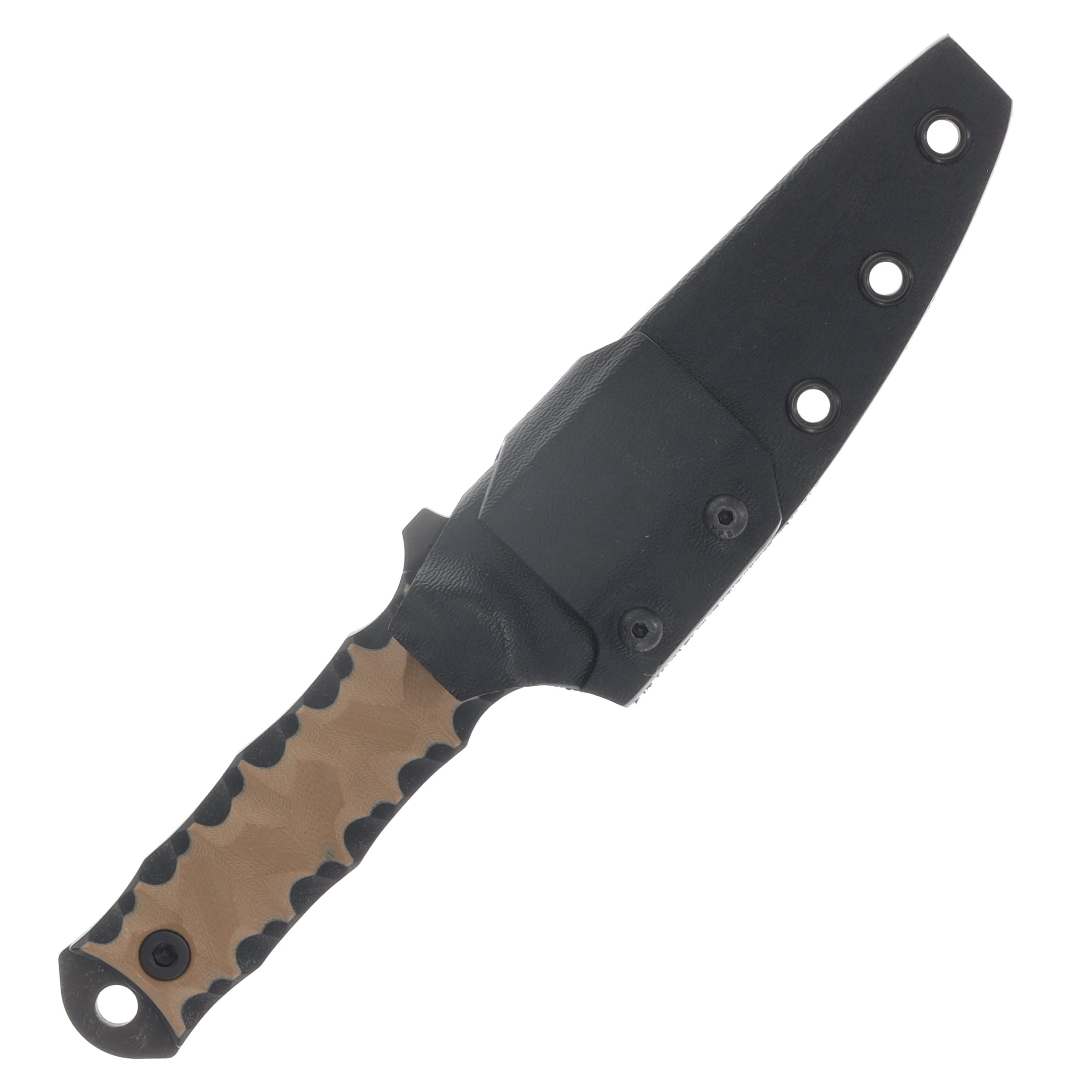 Half Face Blades Combat Filet Fixed Blade Coyote-Black G10 -Chaos Grip -Acid Etch HFCFCYBKCHAOS View 4