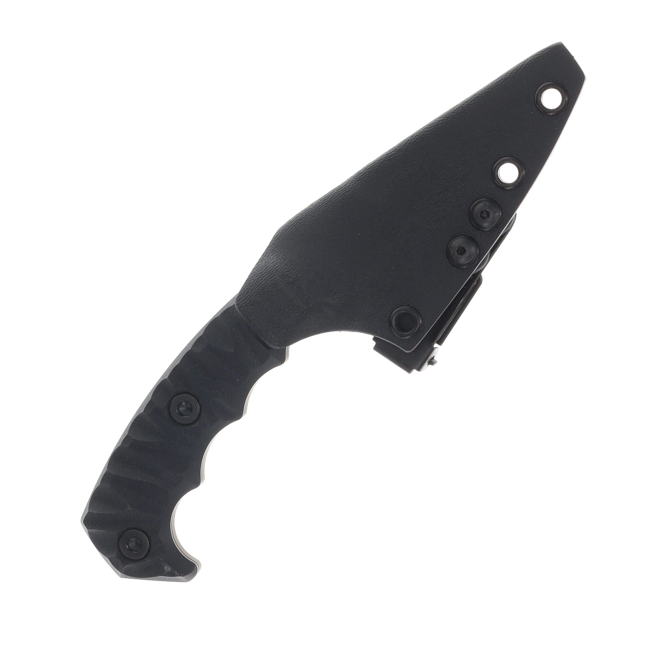 Half Face Blades 3in HUMINT Fixed Blade Black G10 FDE Cerakote Textured Grip HFHUMBKFDE View 3