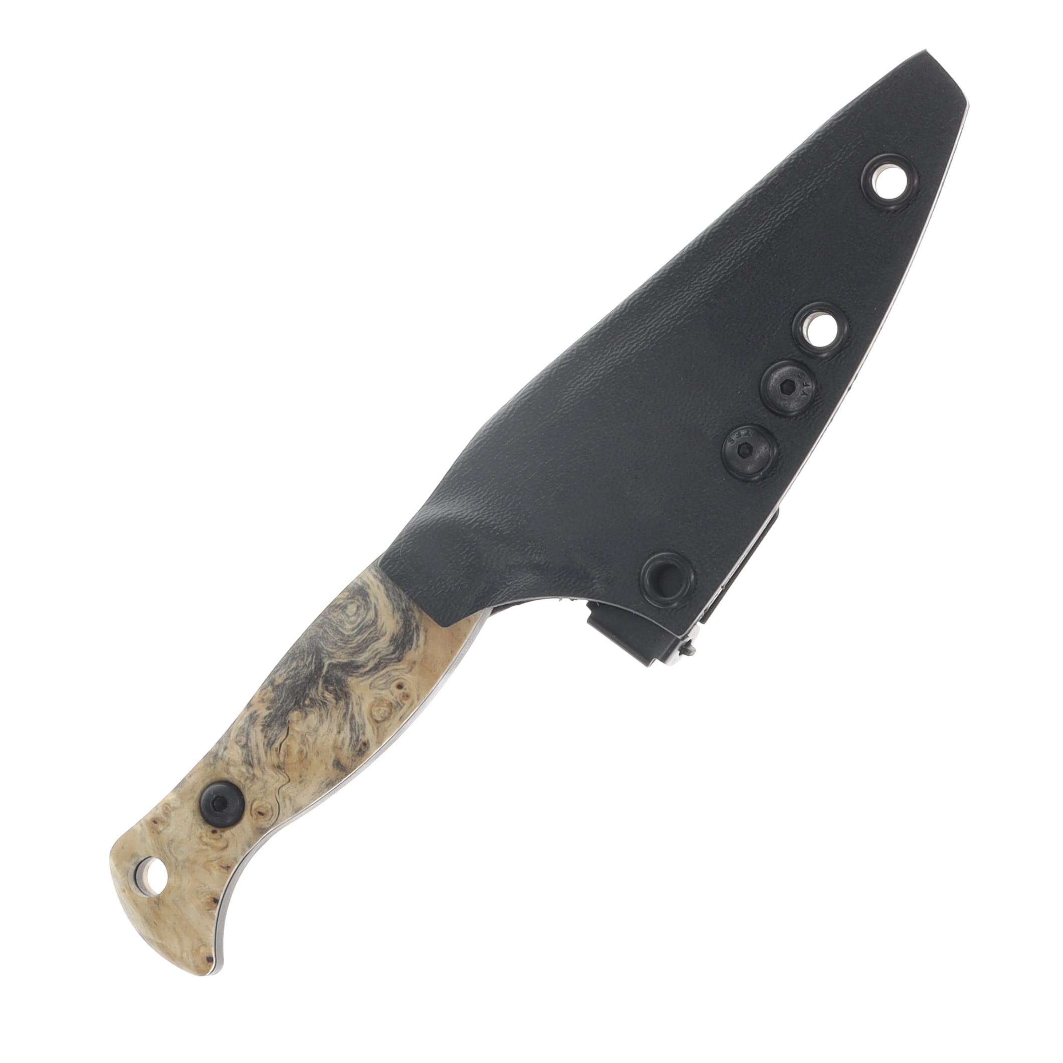 Half Face Blades Gulo Gulo Fixed Blade Buckeye Burl Armor Black Cerakote HFGULOBEBURL View 3