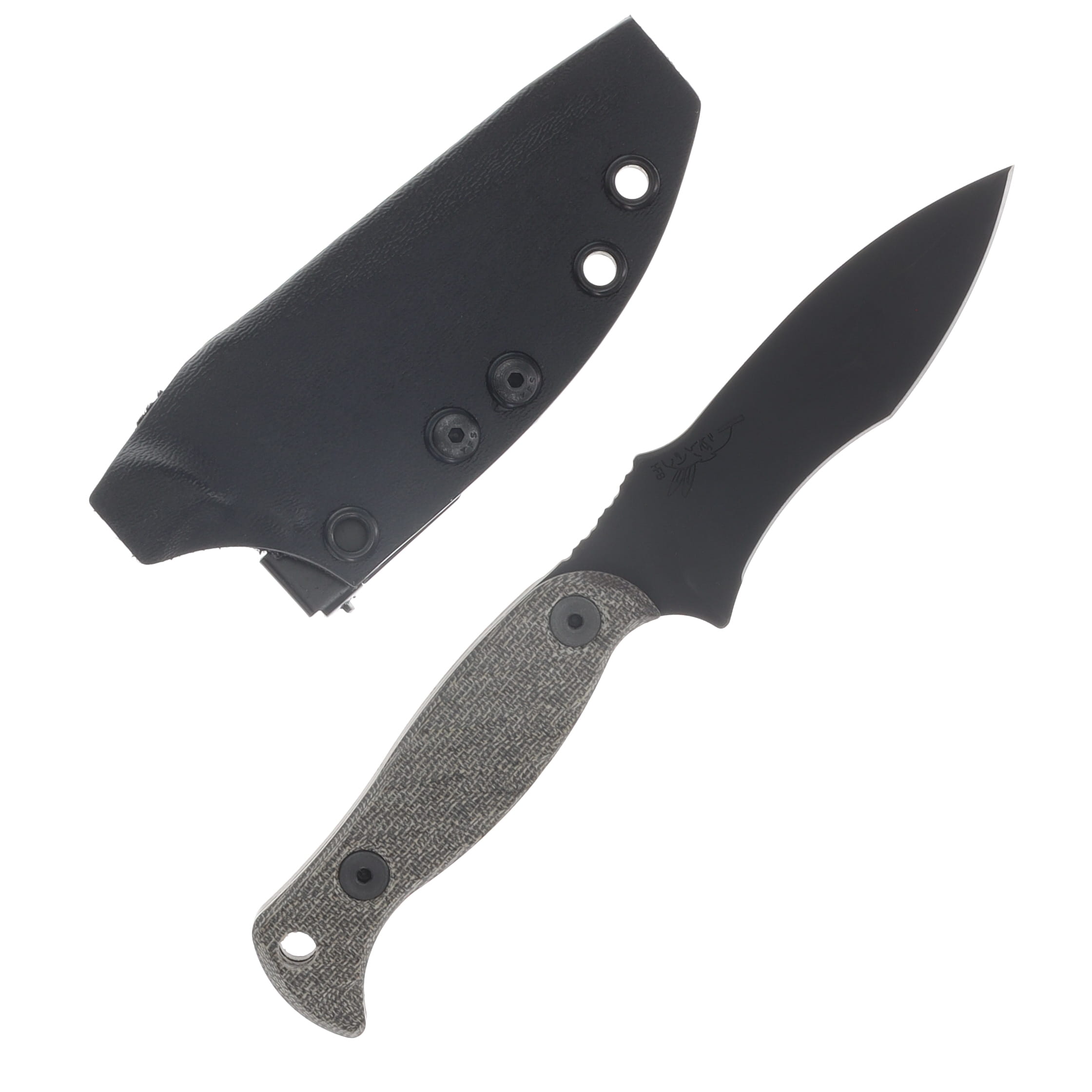 Half Face Blades Extremis MK1 Fixed Blade OD Green Canvas Micarta Armor Black Cerakote HFEXTODCM View 1