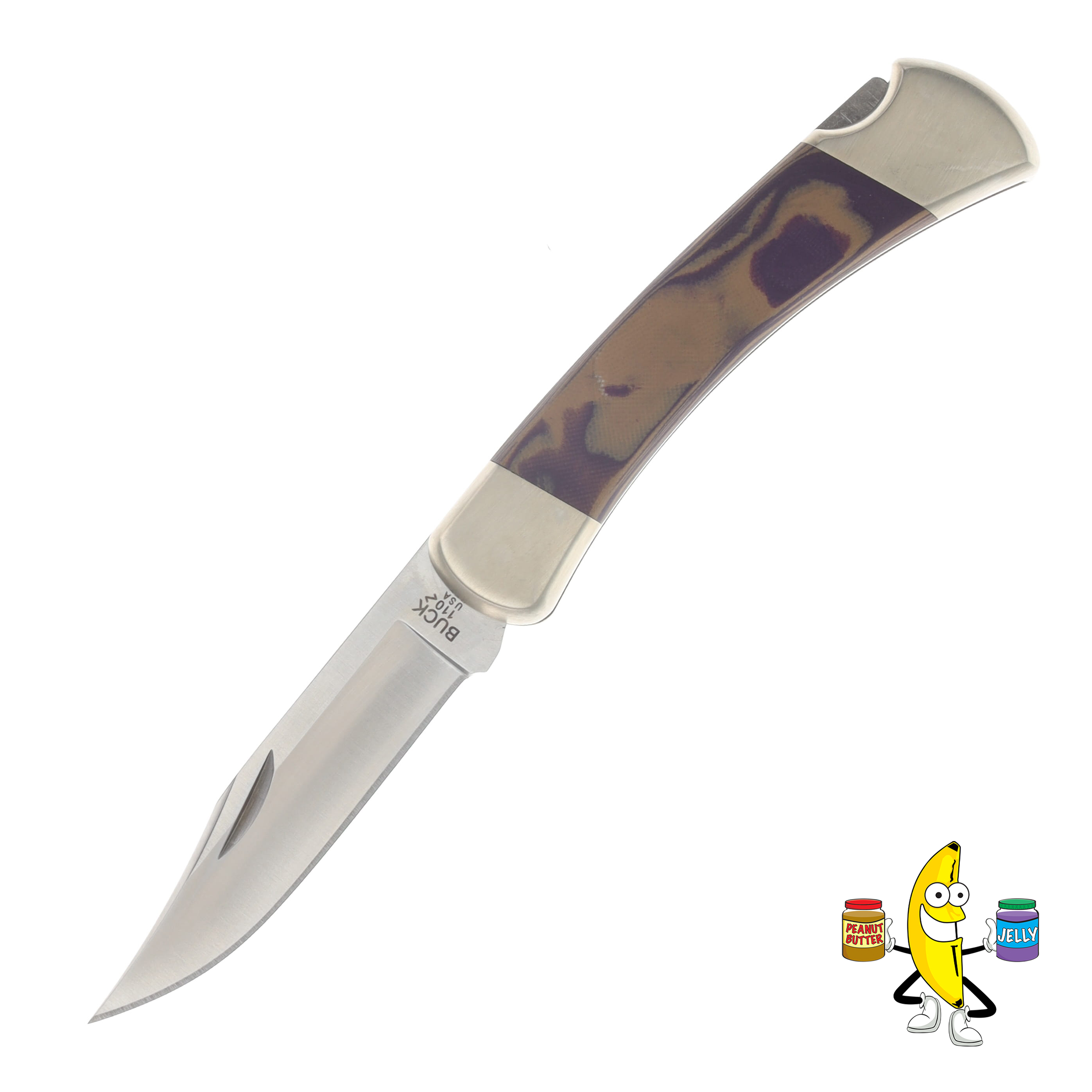 Buck SMKW Exclusive 110 Folding Knife PB& J Burl G-10 Handle Magnacut Blade BU14563 View 1