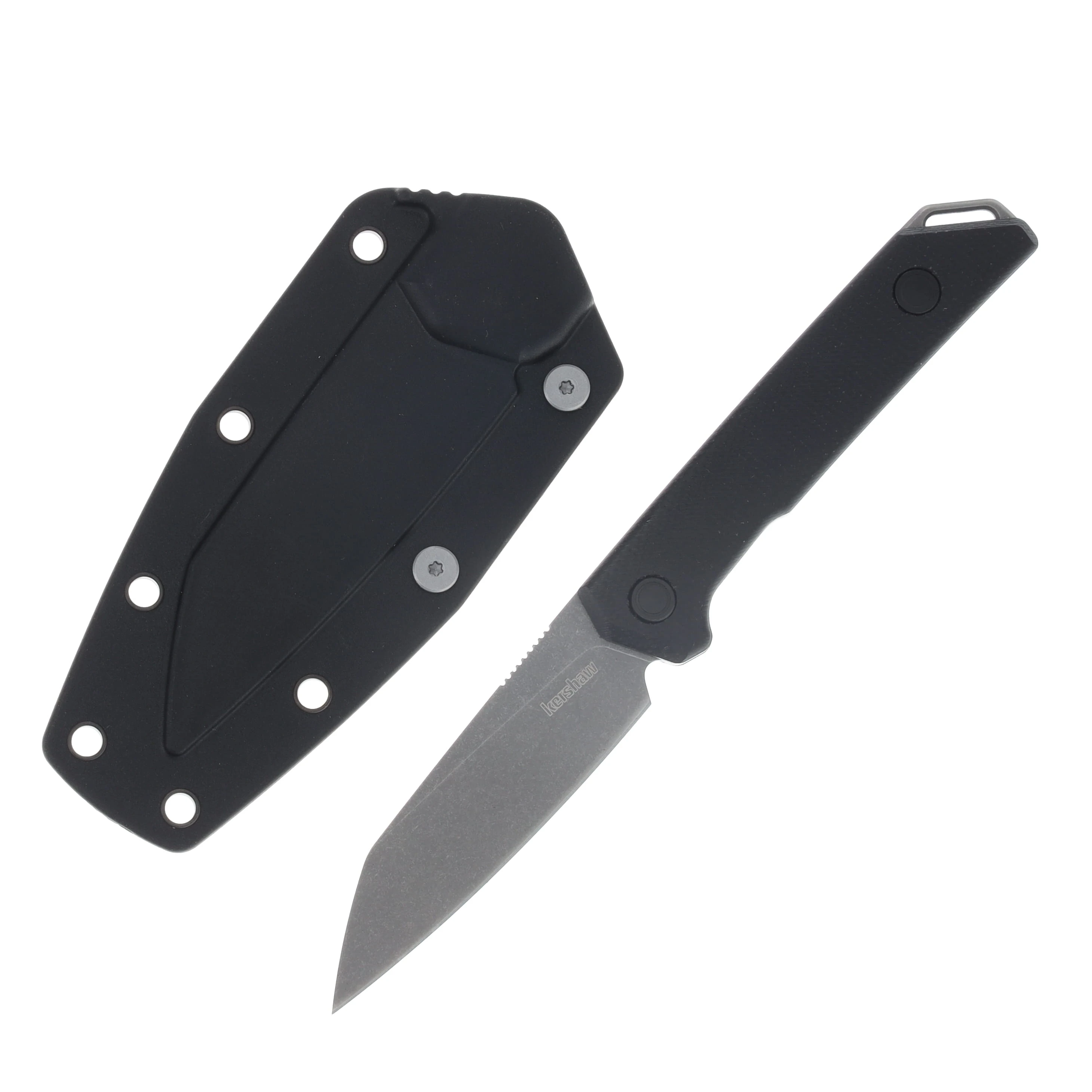 Kershaw Mini Iridium Fixed Knife Black Linen Micarta Handle D2 Blade KS1051 View 1