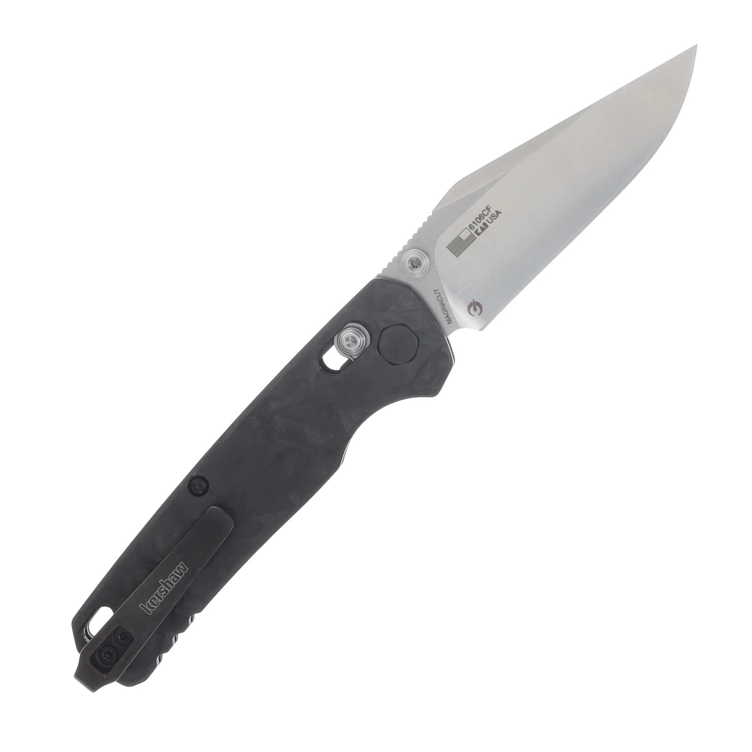 Kershaw Bel Air Folding Knife Carbon Fiber Handle Satin Magnacut Clip Point Blade KS6106CF View 2