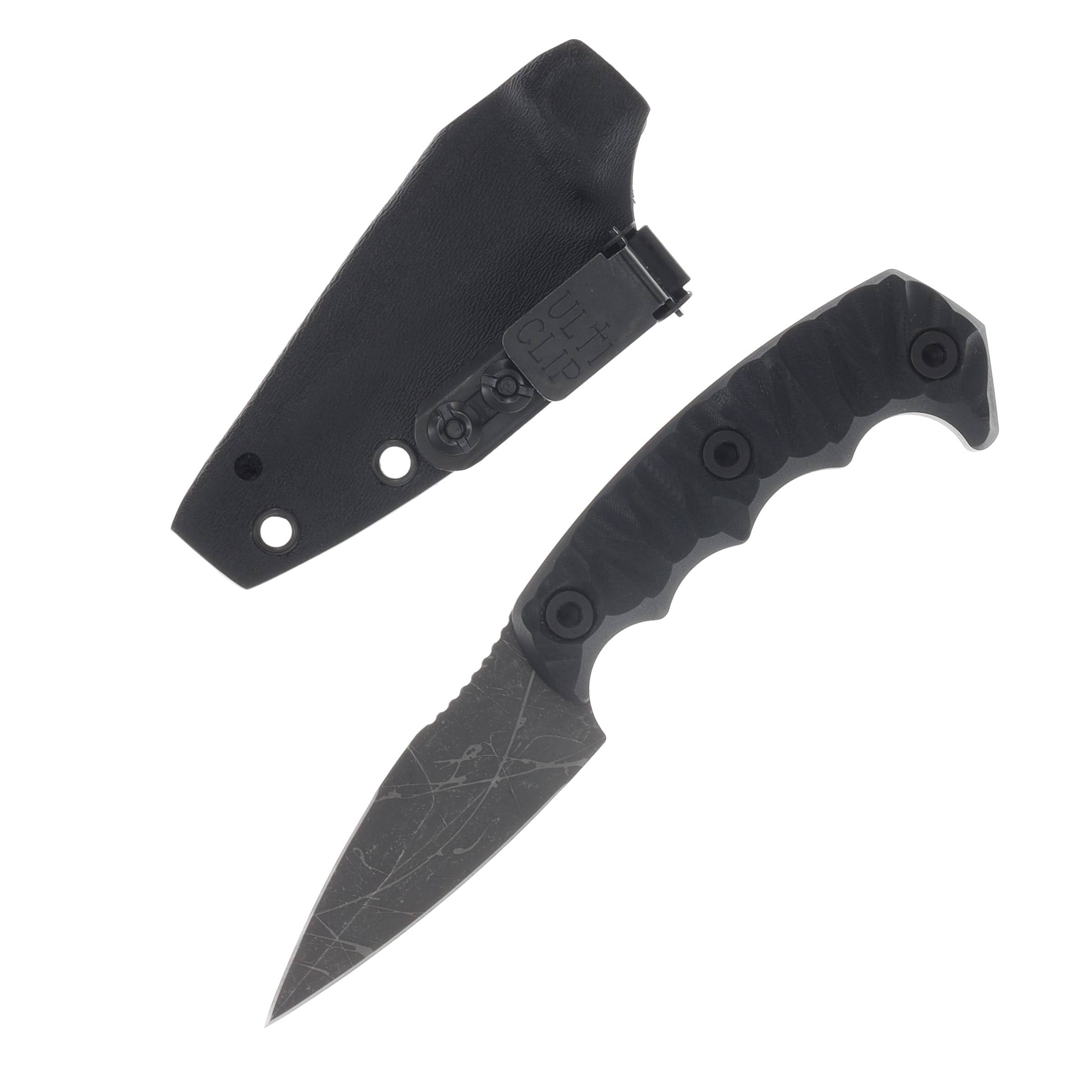 Half Face Blades 3in HUMINT Fixed Blade Black G10 Textured Grip Handle Acid Splash HFHUMINBKAS View 2