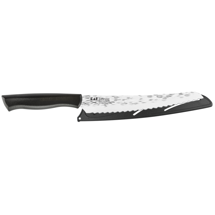 KAI Inspire 9in Fixed Serrated Bread Knife with Sheath (Black) AH7062 View 1