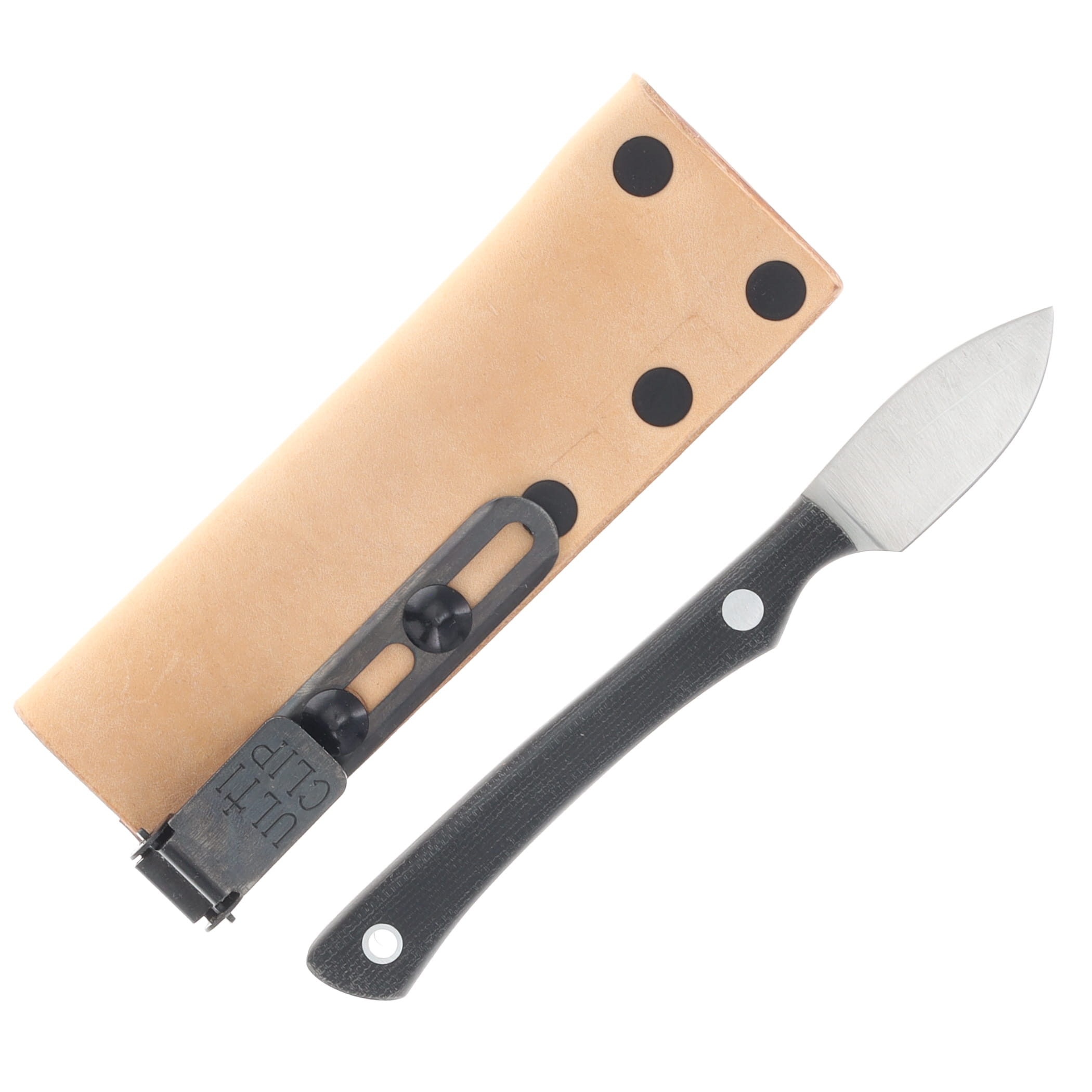 Lishen Knives Northern Scalpel Fixed Blade Matte Black Canvas Micarta Handle AL Pins LKNSMBCM View 2