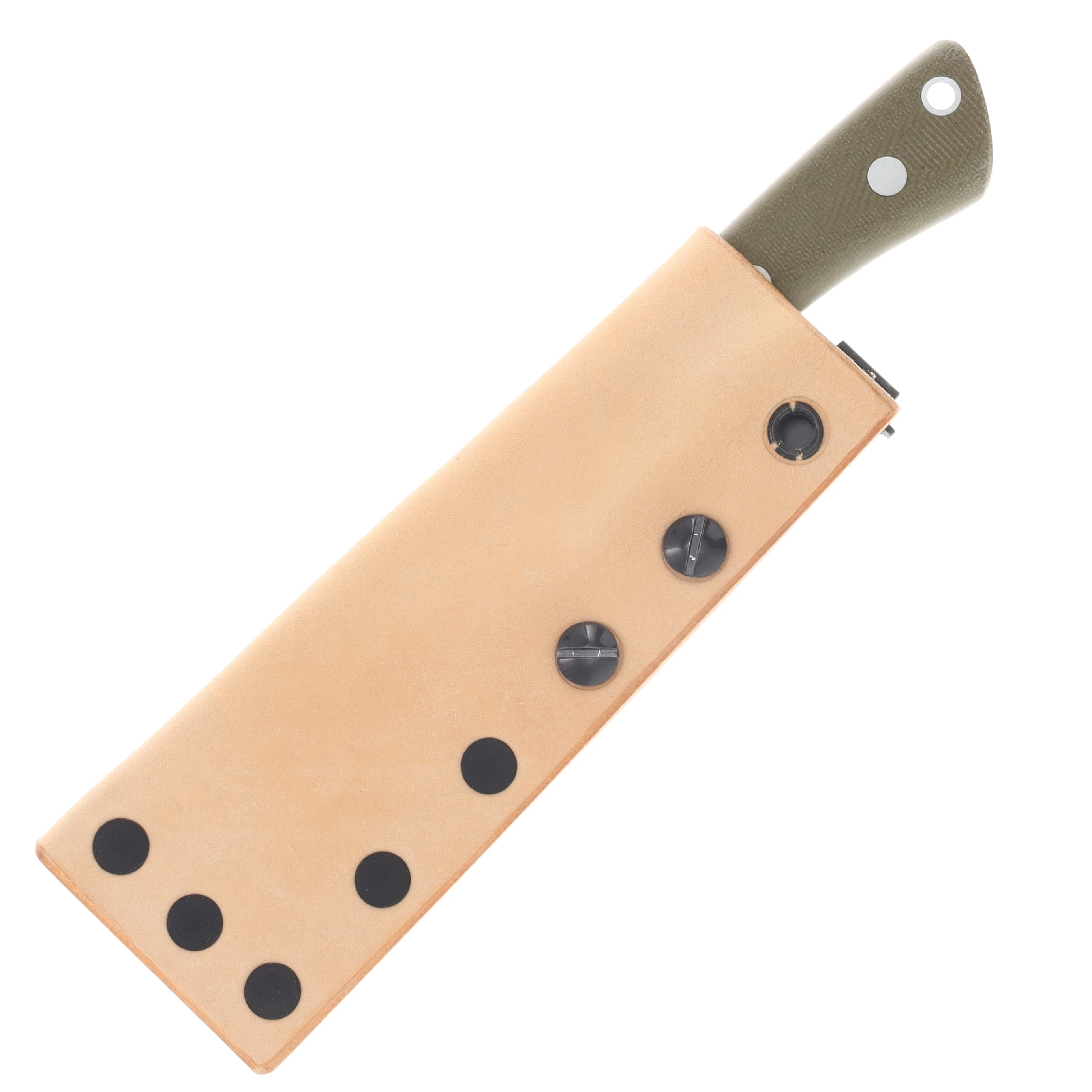 Lishen Knives Little Canuck Fixed Blade Matte Green Canvas Micarta Handle AL Pins Red Liner LKLCMGCMAL View 4
