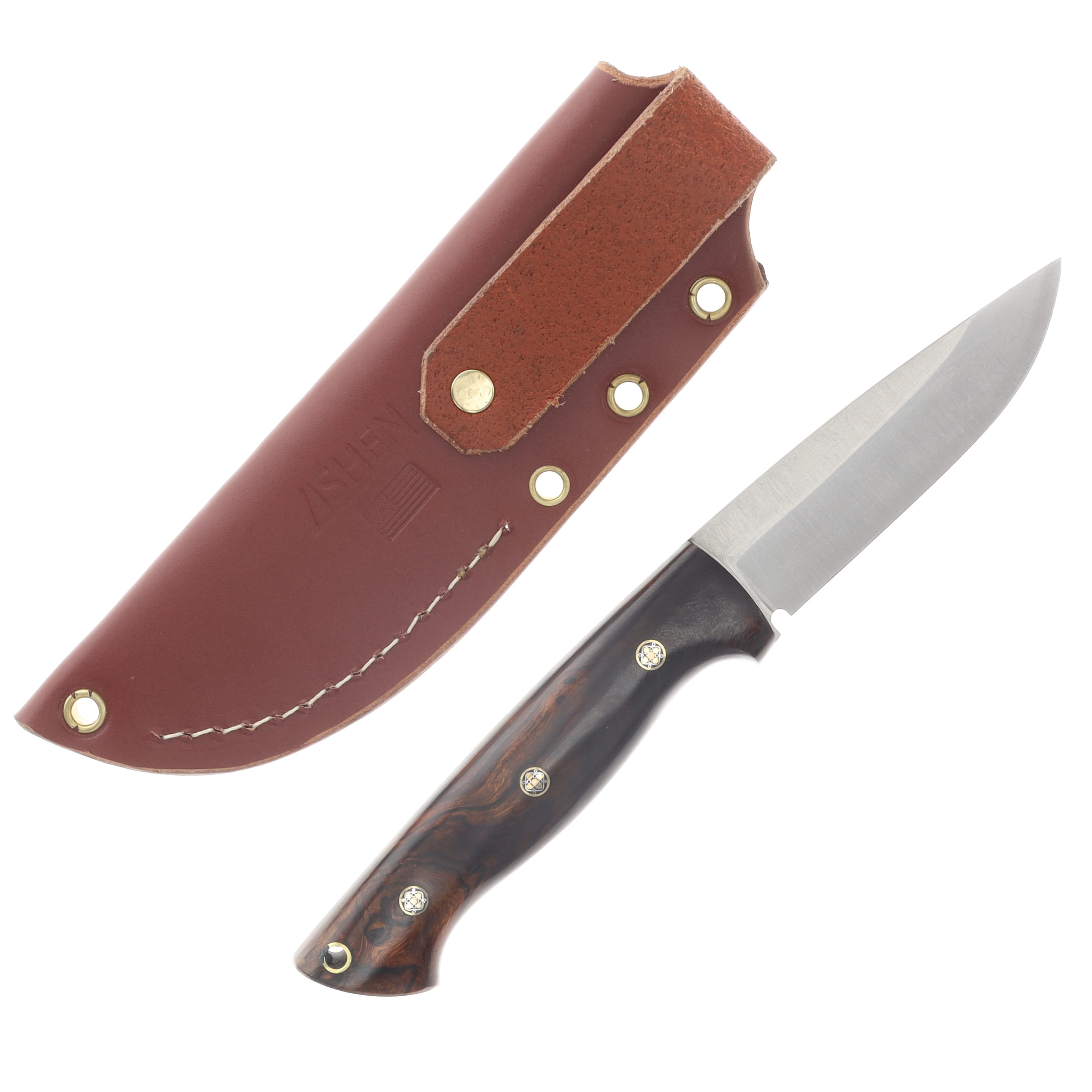 Lishen Knives Dakota Fixed Blade Desert Ironwood Handle Mosaic Pins LKDAKDIMOS View 2