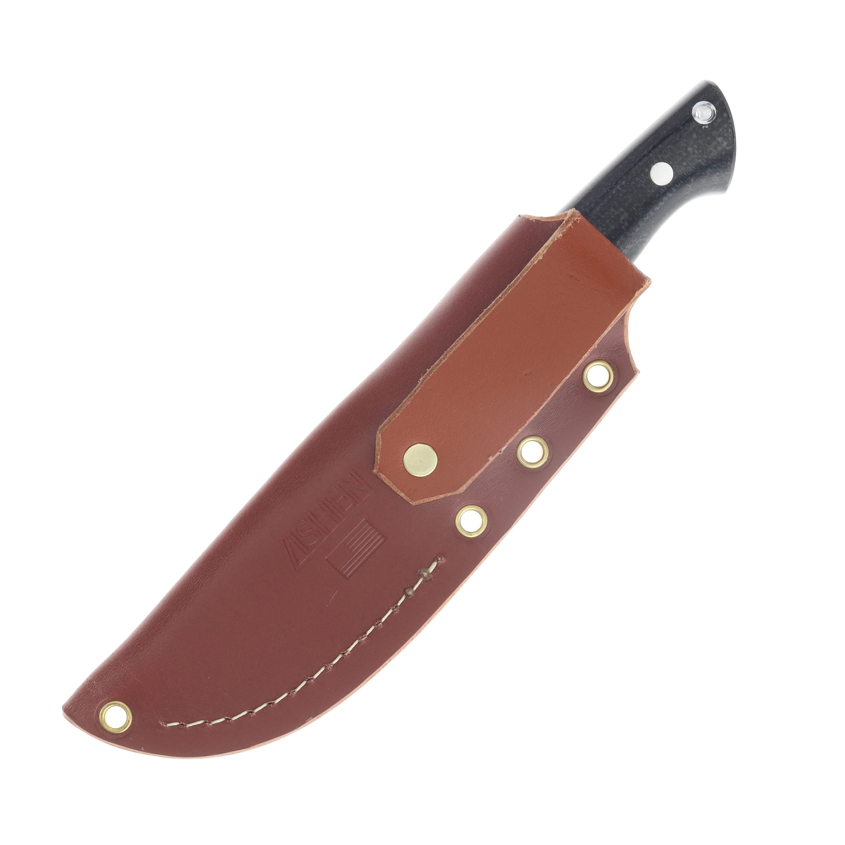 Lishen Knives Dakota Fixed Blade Midnight Jute Micarta Handle Aluminum Pins LKDAKMJM View 4
