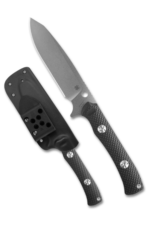 Spyderco Skoli Fixed Knife Black G-10 9Cr18Mov Stainless Steel Blade W/Sheath SPFB53GP View 1