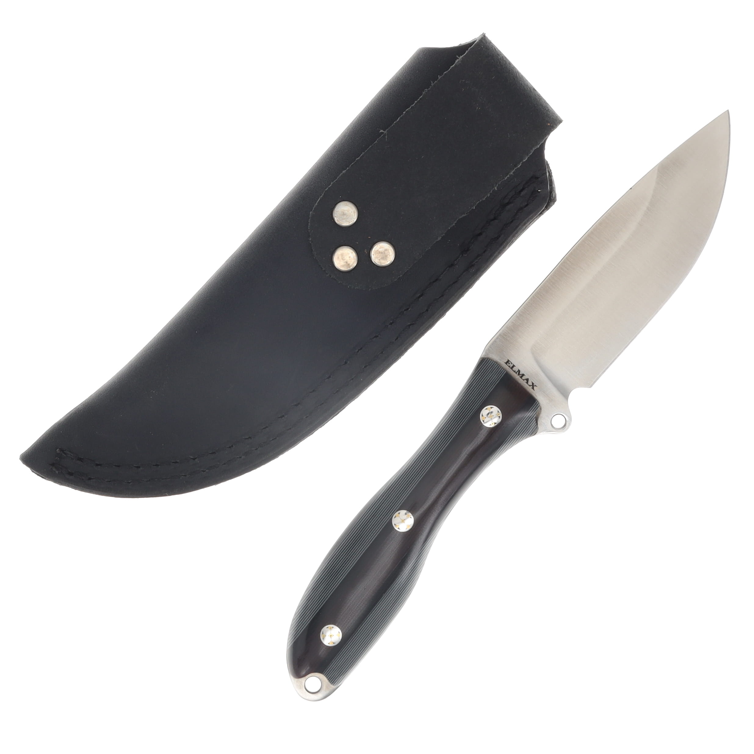 Busse Custom Shop Crab Drop Fixed Blade Gray G-10 Wood Handle Black W/Sheath 42926F View 2