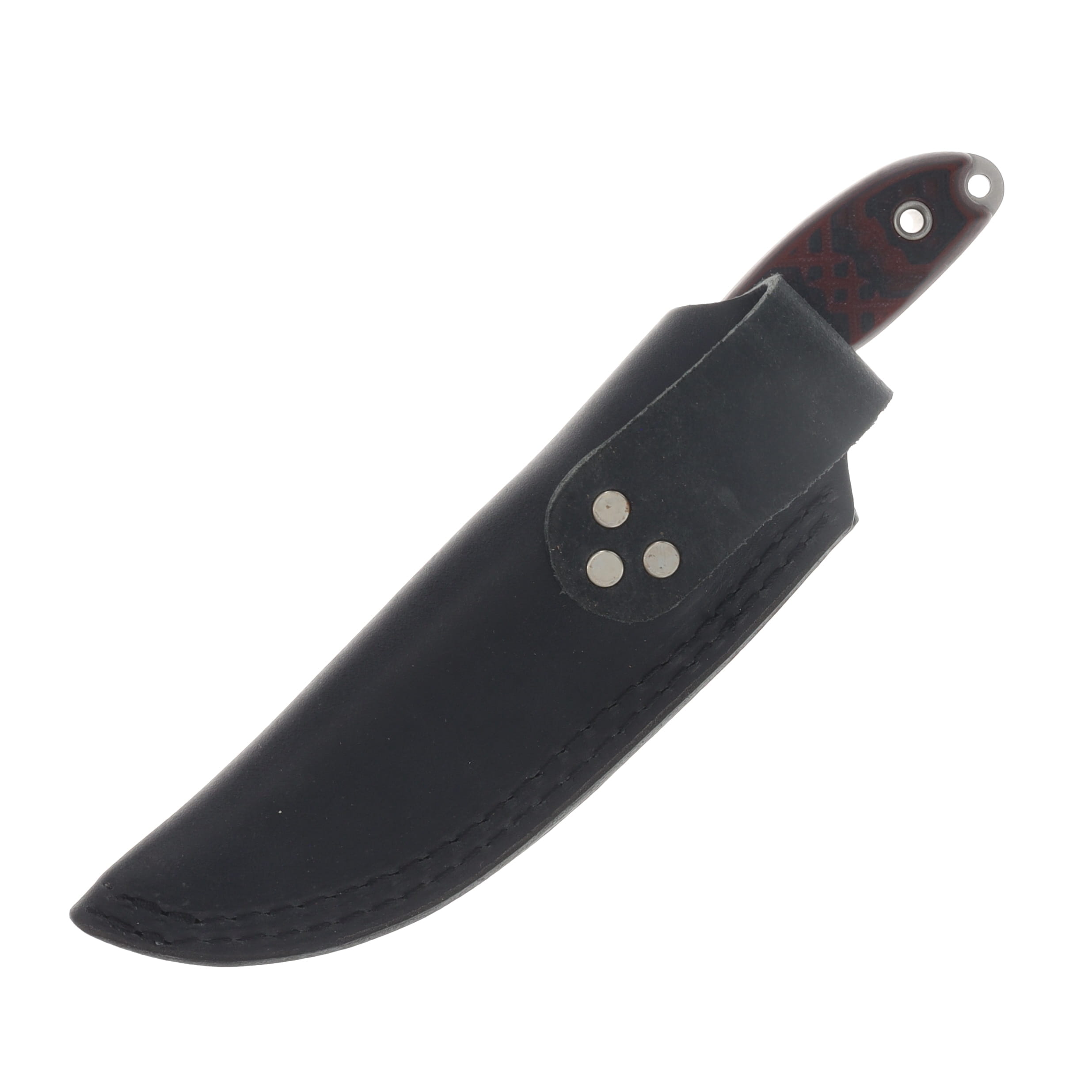 Busse Rapid Deployment Crab Trail Fixed Blade Red/Black G-10 Black Leather Sheath 51326A View 3