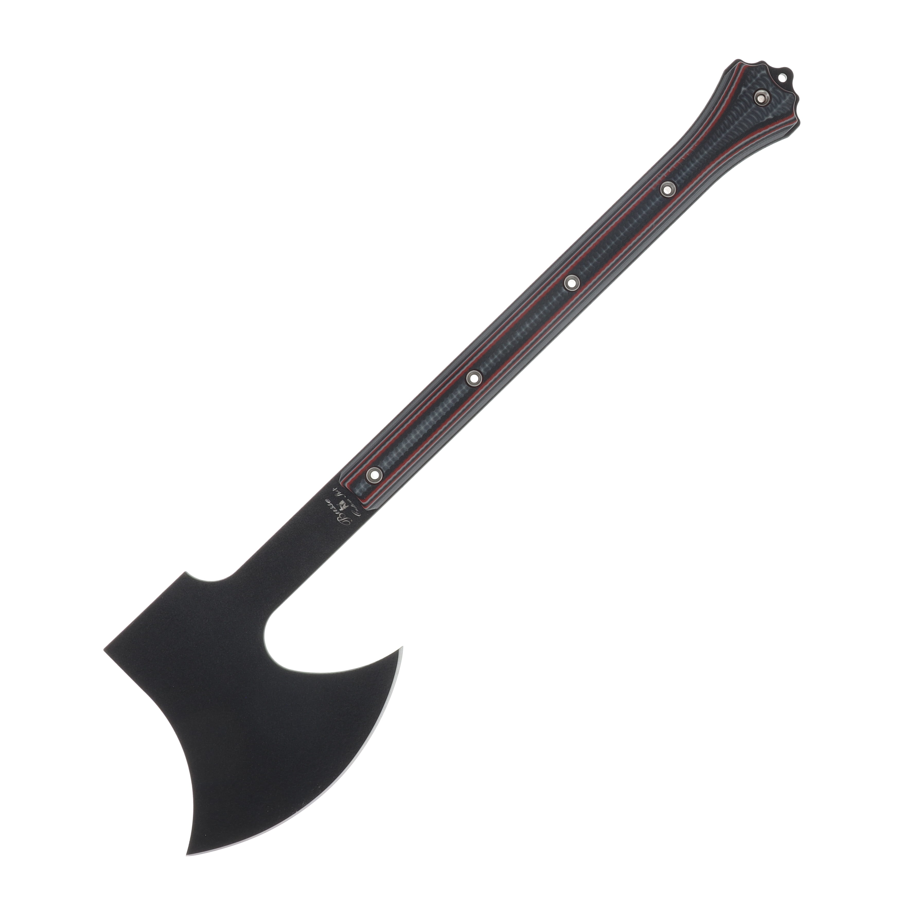 Busse Rapid Deployment Viking Single Headed Axe Red Black White G-10 Handle 51226B View 1