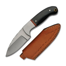 Szco Fileworked Fixed Blade Hunting Knife 3in Plain Satin Drop Point