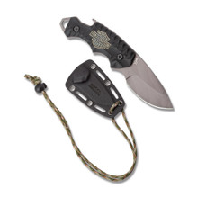 Tec-X Harley-Davidson Black G-10 Fixed Blade Neck Knife