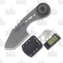 TOPS Knives 3 Bros Fixed Blade Neck Knife 2in Tumble Finish Tanto TP3BR02