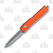 Microtech UTX-70 Out-The-Front Automatic Knife (D/E Stonewash | Orange)