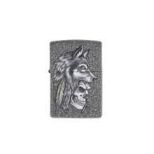 Zippo Lighter Wolf and Skull Iron Stone ZP29863