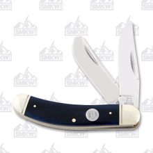 Rough Ryder Blue Smooth Bone Sowbelly Trapper Folding Knife