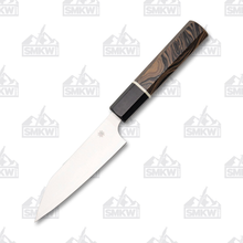 Spyderco Itamae Petty Fixed Blade 4.59in Plain Edge Tan Burl G10 SPK15GPBNBK