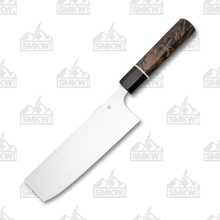 Spyderco Itamae Nakiri Kitchen Knife 7.28in Plain Edge Tan Burl G10 SPK17GPBNBK