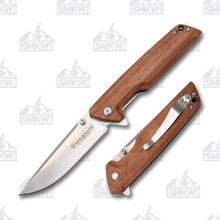 Boker Magnum Slim Brother Wood Folding Knife 3.54in Satin Drop Point Blade BK01MB723