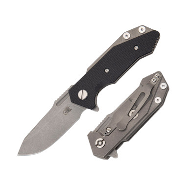 Hinderer Halftrack Working Finish Black G-10 - Smoky Mountain