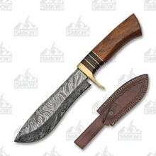 SZCO Supplies Bolo Blade Hunter 6in Firestorm Damascus Blade DM1217