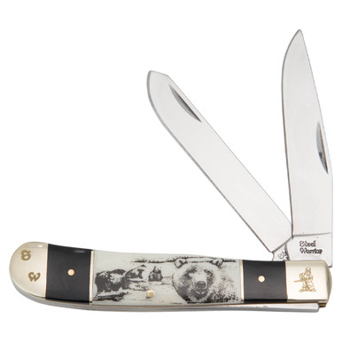 Frost Steel Warrior Bear Wildlife Buffalo Horn Trapper Folding