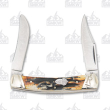 Rough Ryder Cinnamon Bone Stag Small Moose Folding Knife