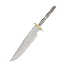 Bowie Fighter Knife Blank | 7.37" Push Tang | Brass Guard | DIY BL015