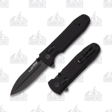 SOG Pentagon XR Folding Knife 3.6 Inch Plain Black TiNi Spear Point