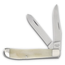 Bear & Son White Smooth Bone Mini Trapper Folding Knife BRWSB07
