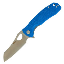 Honey Badger Knives Large Wharncleaver Folding Knife Blue 3.63in Satin Blade – Black Clip HB1036