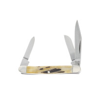 Bear & Son Small Stockman Folding Knife Genuine India Stag Bone BR533