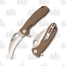 Honey Badger Knives Small Claw Folding Knife Tan FRN 2.75in Satin Blade HB1142