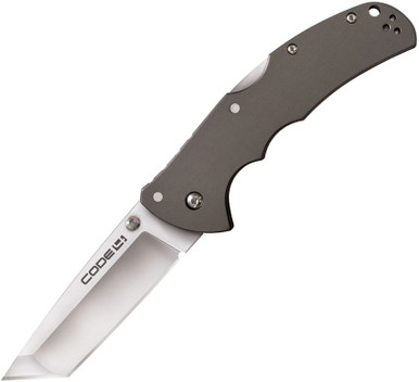 Cold Steel Code 4 Folding Knife Gunmetal Gray 3.5in Plain Satin Tanto