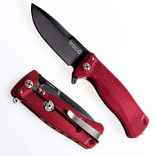 LionSteel SR-22 Folding Knife Black Sleipner Stainless Steel/Red Aluminum LSSR22ARB